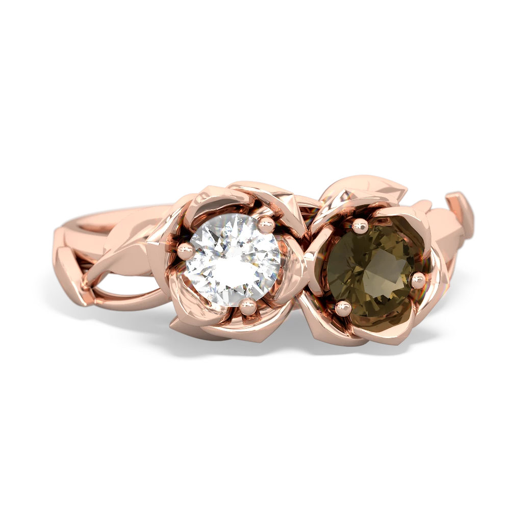 White Topaz Rose Garden 14K Rose Gold ring R5510