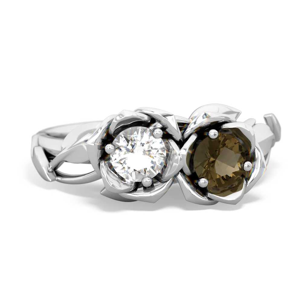 White Topaz Rose Garden 14K White Gold ring R5510