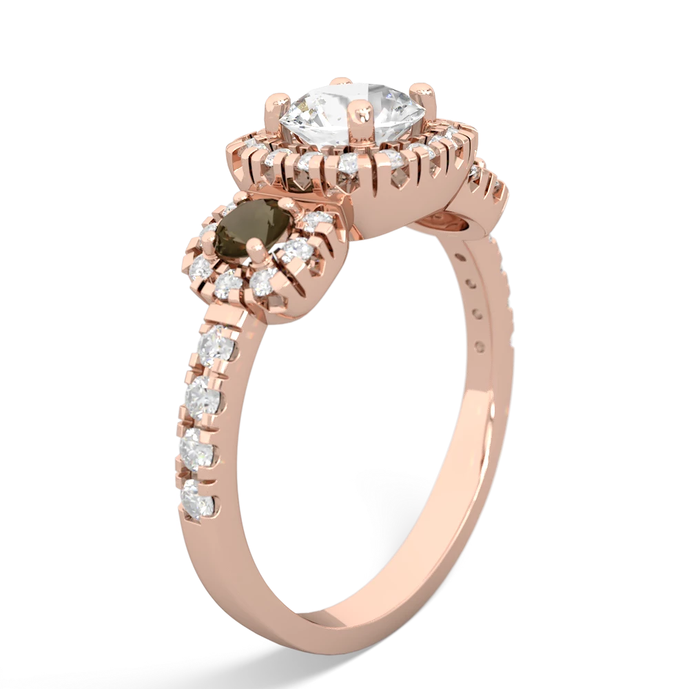 White Topaz Regal Halo 14K Rose Gold ring R5350