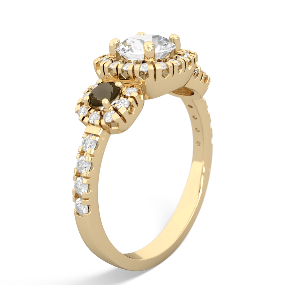 White Topaz Regal Halo 14K Yellow Gold ring R5350