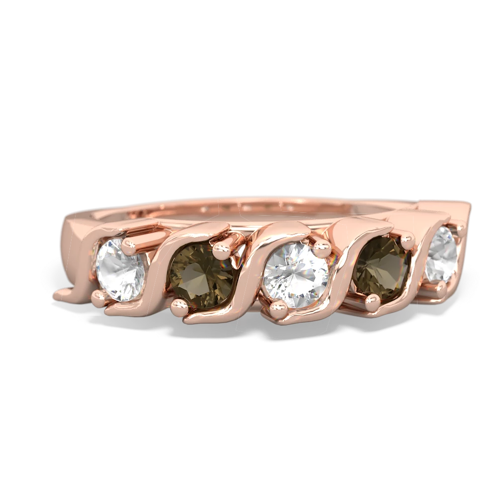 White Topaz Anniversary Band 14K Rose Gold ring R2089