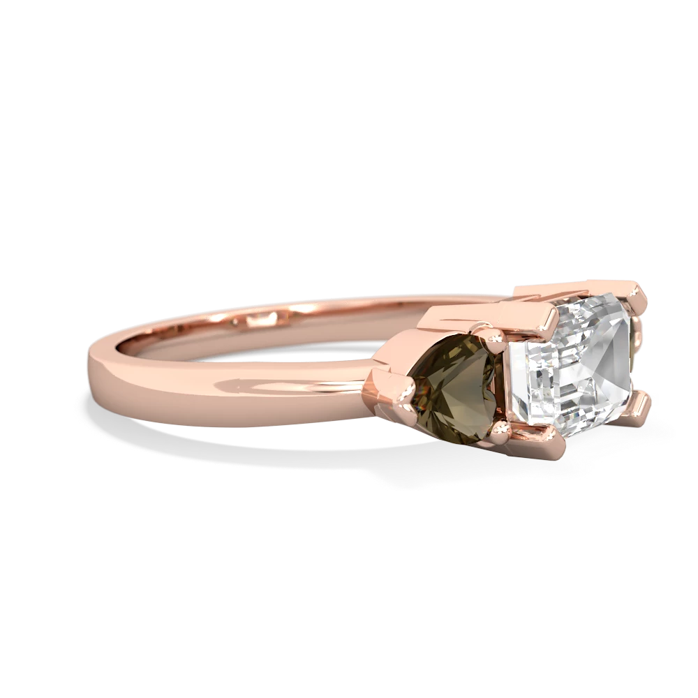 White Topaz Three Stone 14K Rose Gold ring R5235