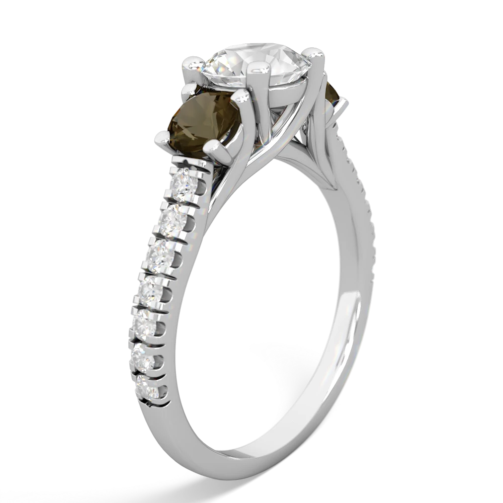 White Topaz Pave Trellis 14K White Gold ring R5500