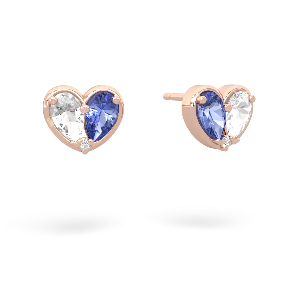 White Topaz 'Our Heart' 14K Rose Gold earrings E5072