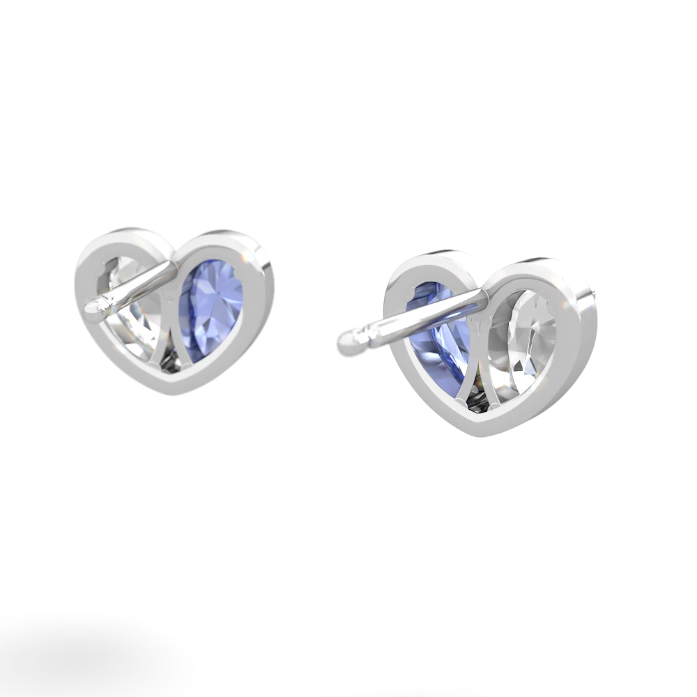 White Topaz 'Our Heart' 14K White Gold earrings E5072