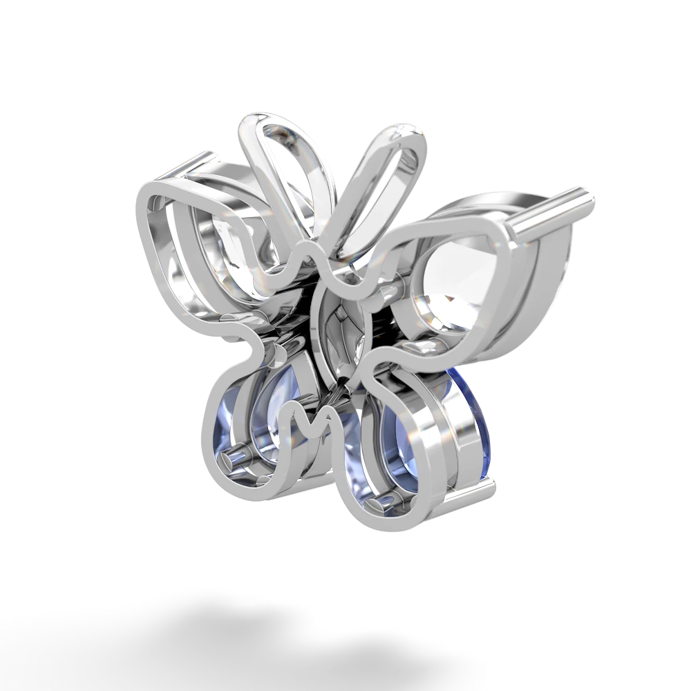 White Topaz Butterfly 14K White Gold pendant P2215