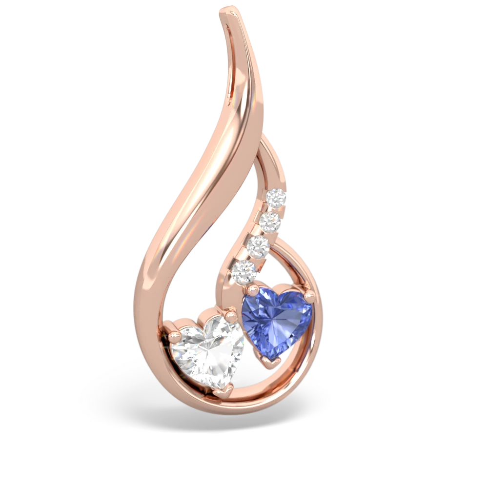 White Topaz Keepsake Curves 14K Rose Gold pendant P5450