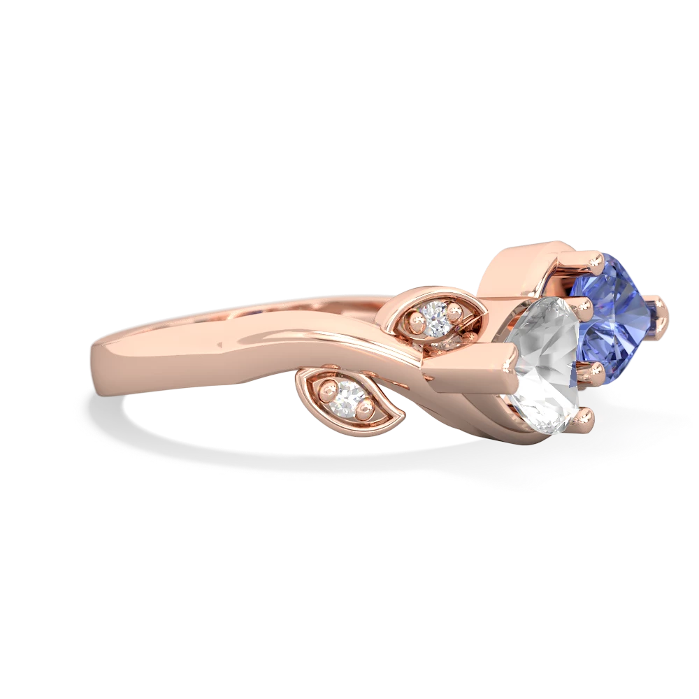 White Topaz Floral Elegance 14K Rose Gold ring R5790