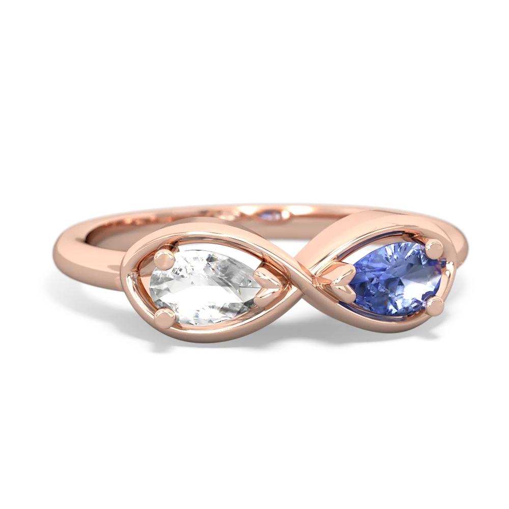 White Topaz Infinity 14K Rose Gold ring R5050