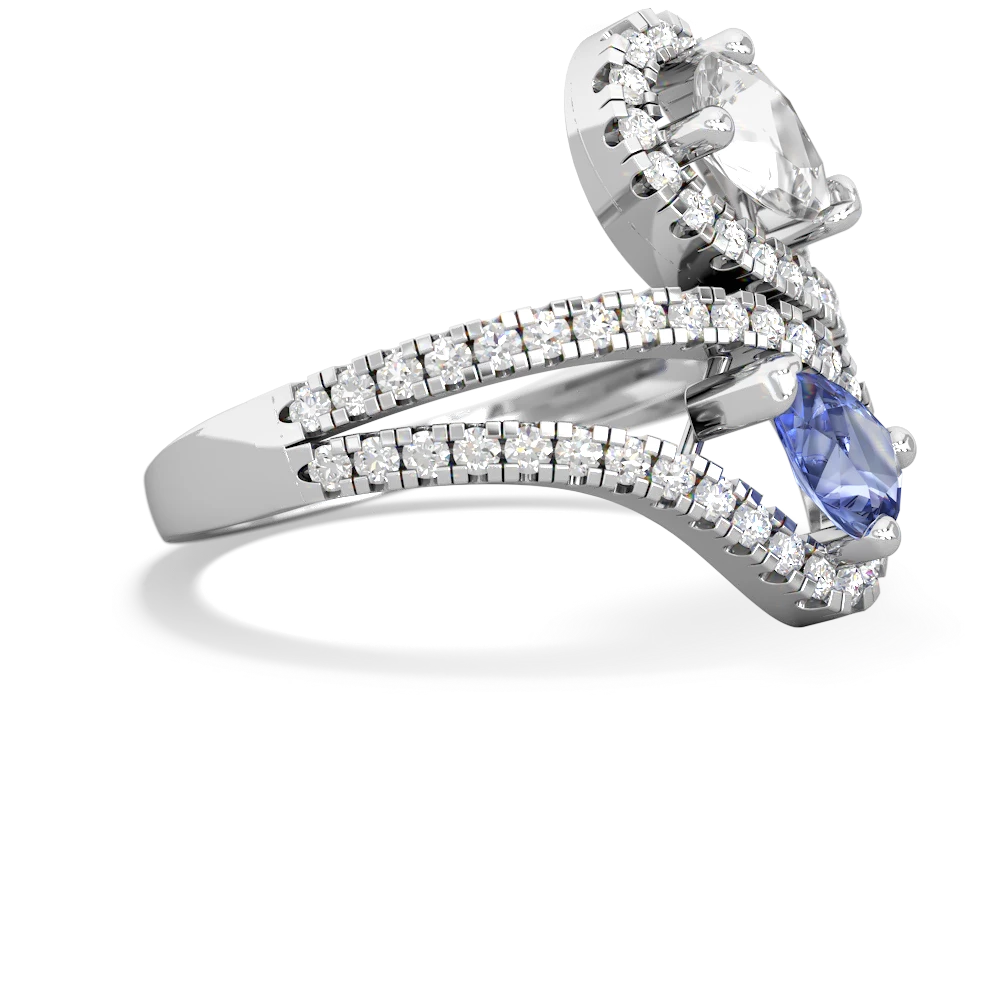 White Topaz Diamond Dazzler 14K White Gold ring R3000