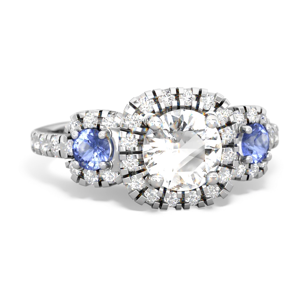 White Topaz Regal Halo 14K White Gold ring R5350