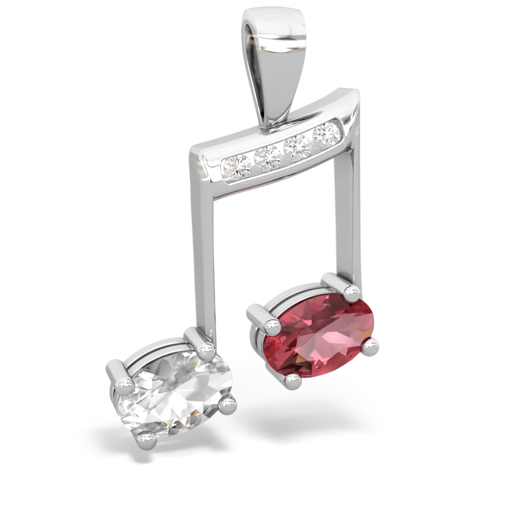 White Topaz Color Of Music 14K White Gold pendant P3334