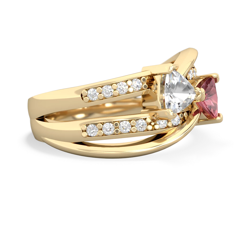 White Topaz Bowtie 14K Yellow Gold ring R2360