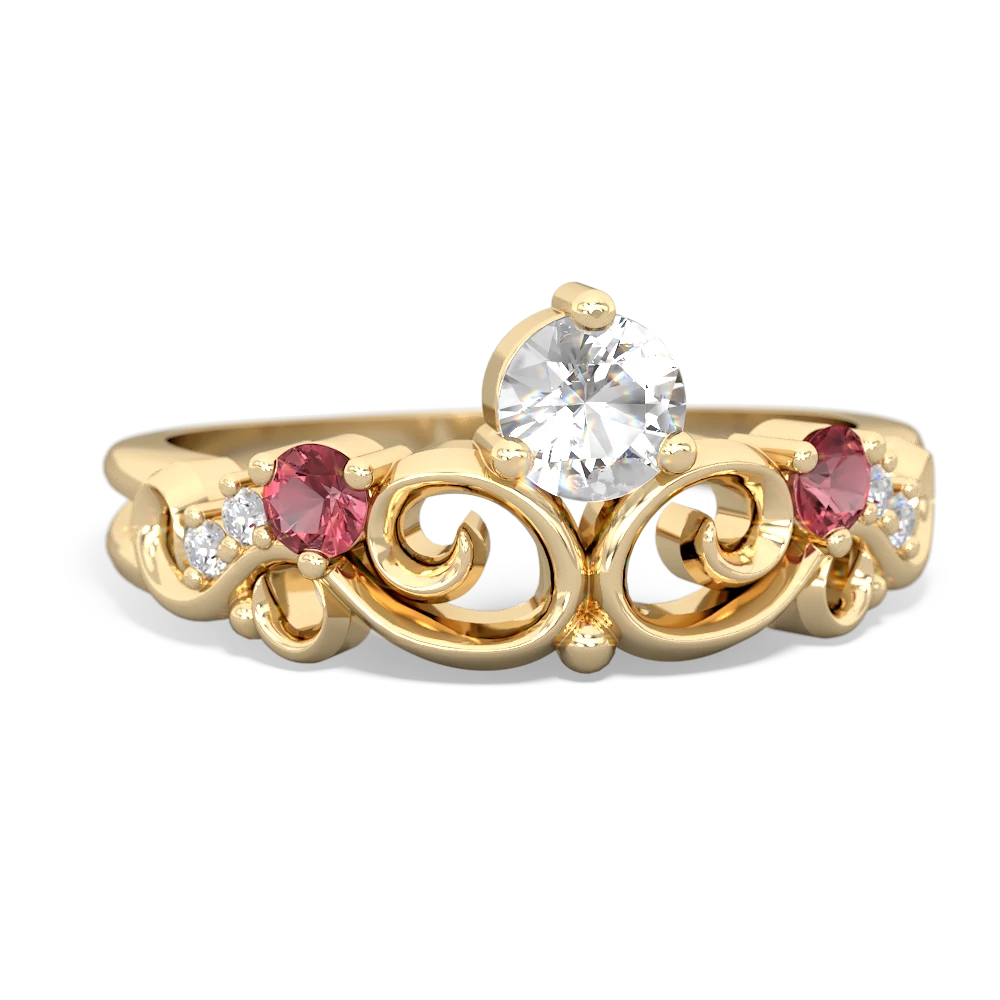 White Topaz Crown Keepsake 14K Yellow Gold ring R5740