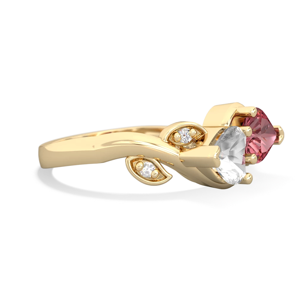 White Topaz Floral Elegance 14K Yellow Gold ring R5790