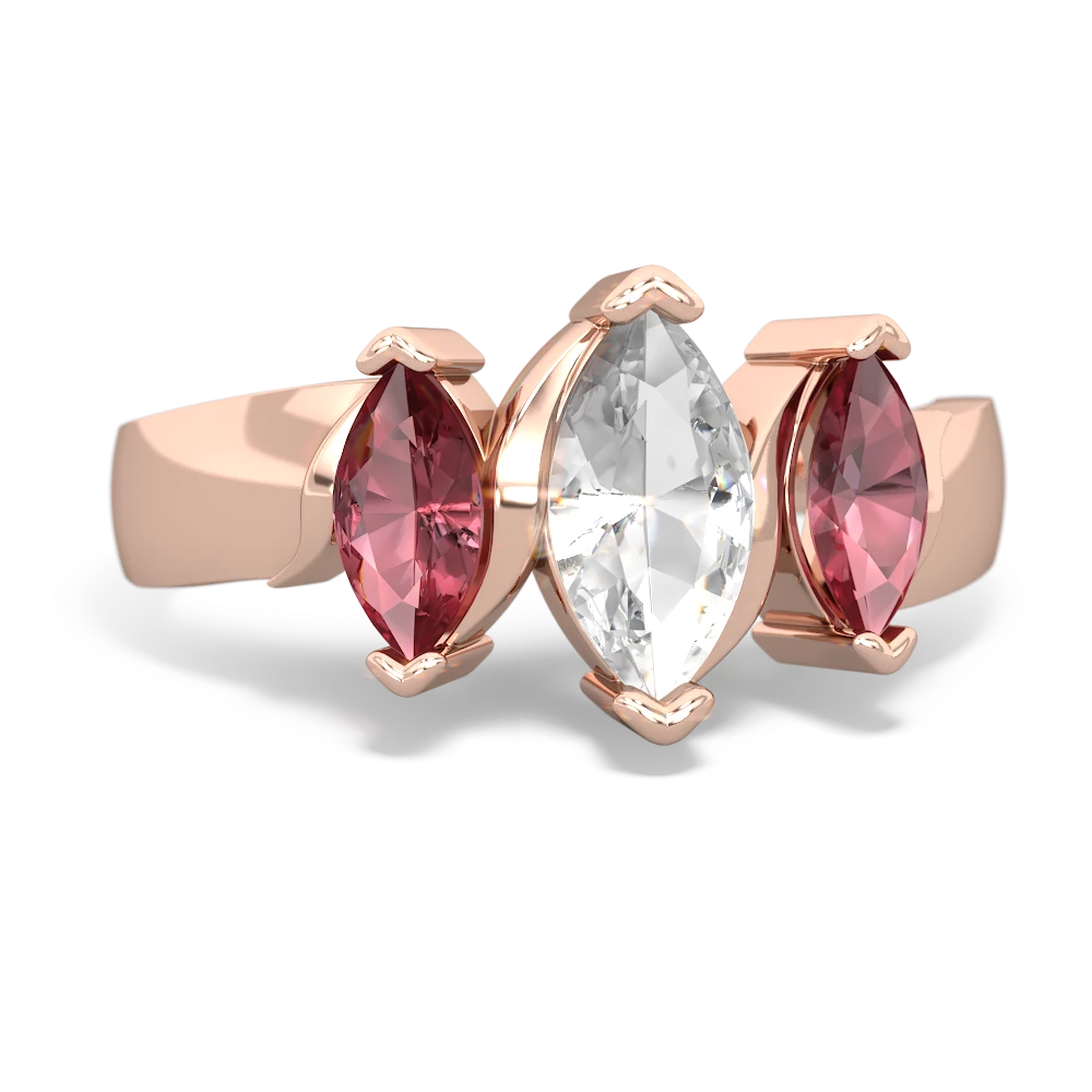 White Topaz Three Peeks 14K Rose Gold ring R2433