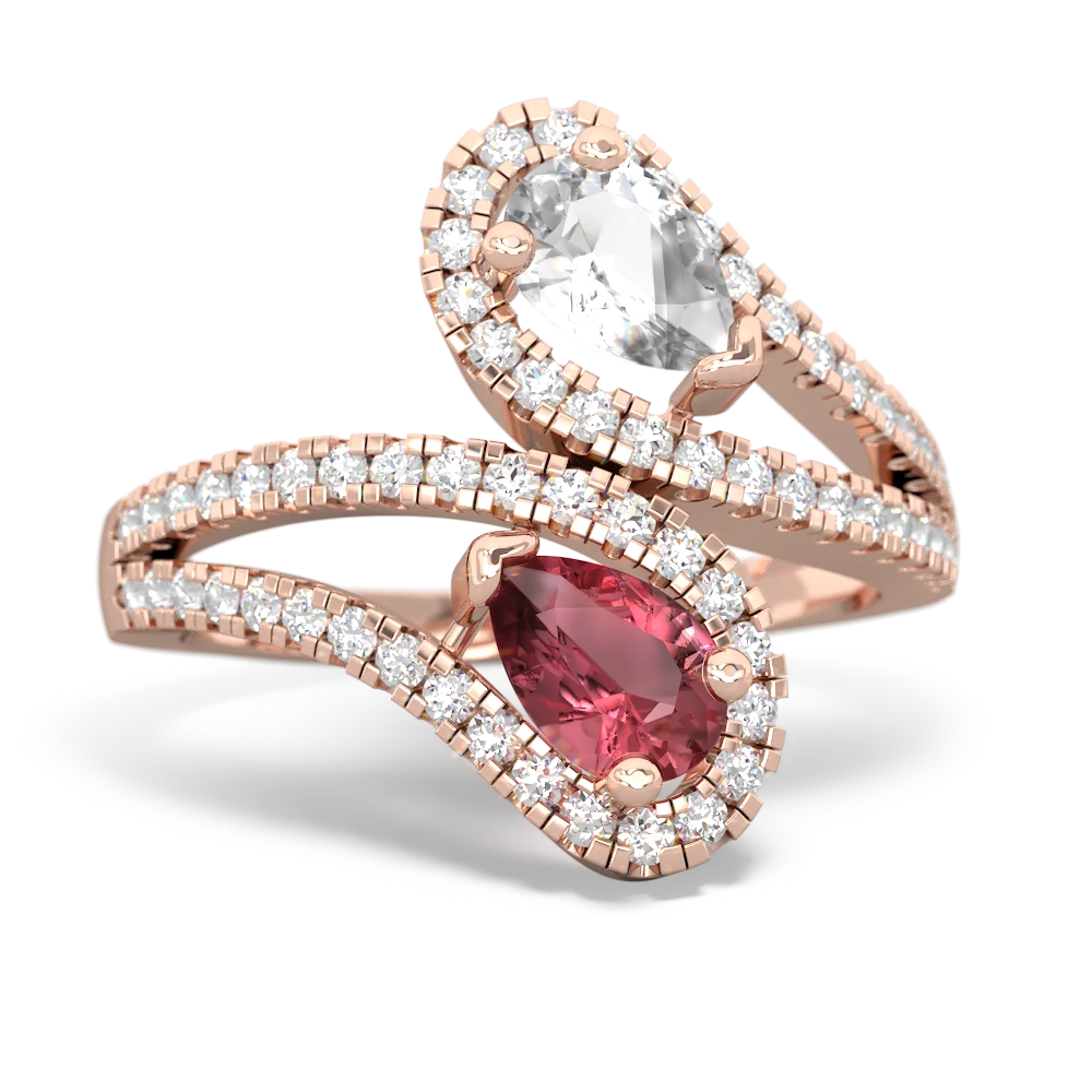 White Topaz Diamond Dazzler 14K Rose Gold ring R3000