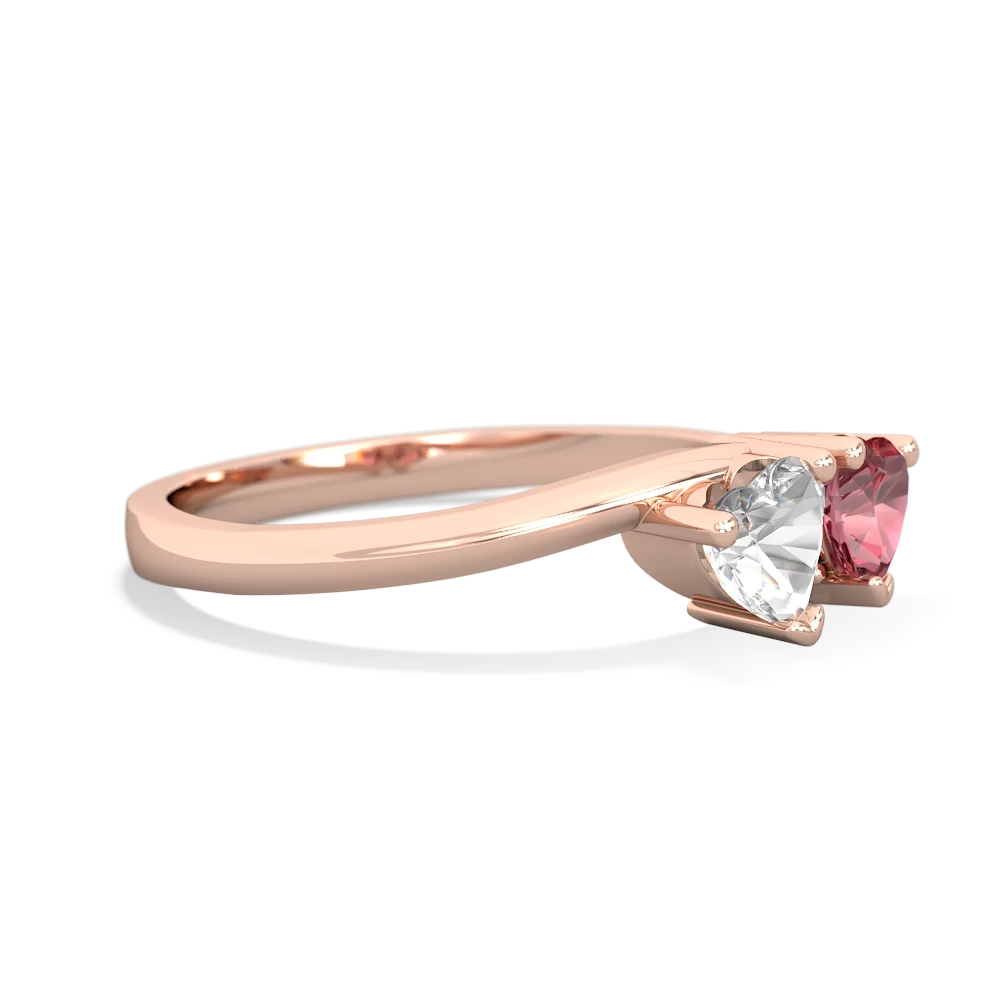 White Topaz Sweethearts 14K Rose Gold ring R5260