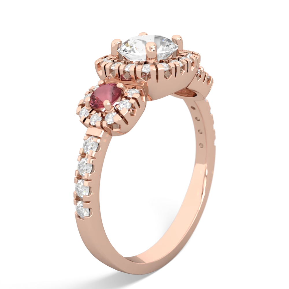 White Topaz Regal Halo 14K Rose Gold ring R5350