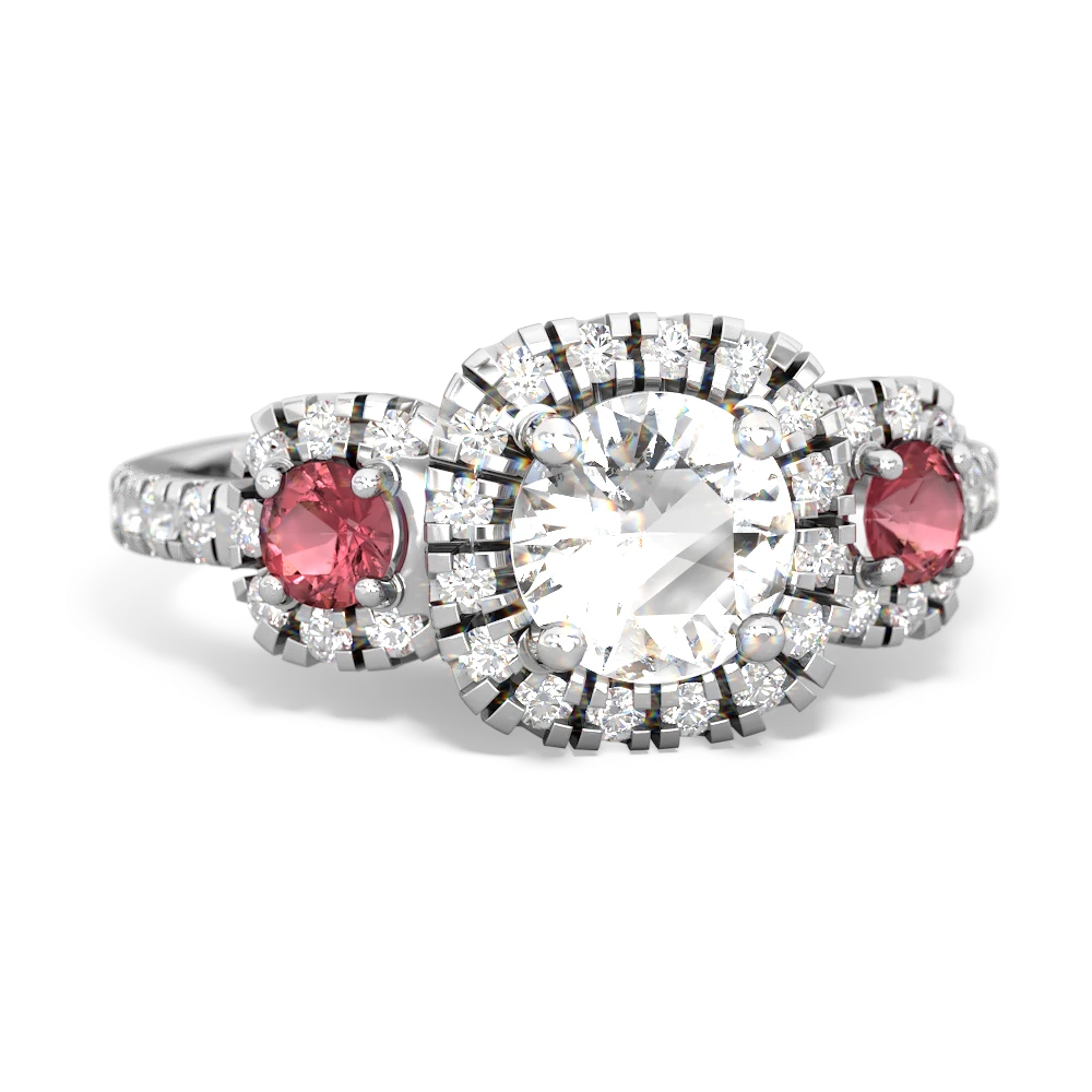 White Topaz Regal Halo 14K White Gold ring R5350