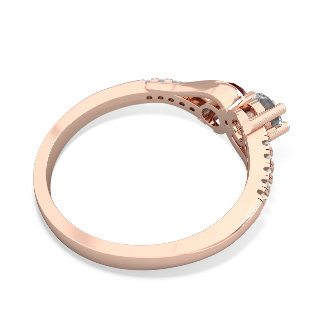 White Topaz Infinity Pave Two Stone 14K Rose Gold ring R5285