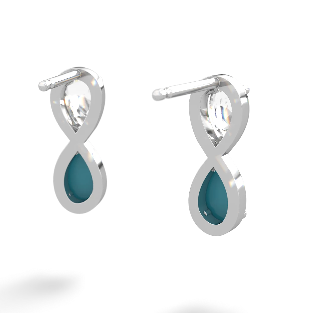 White Topaz Infinity 14K White Gold earrings E5050