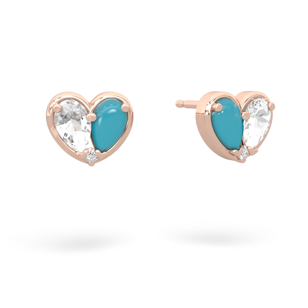 White Topaz 'Our Heart' 14K Rose Gold earrings E5072