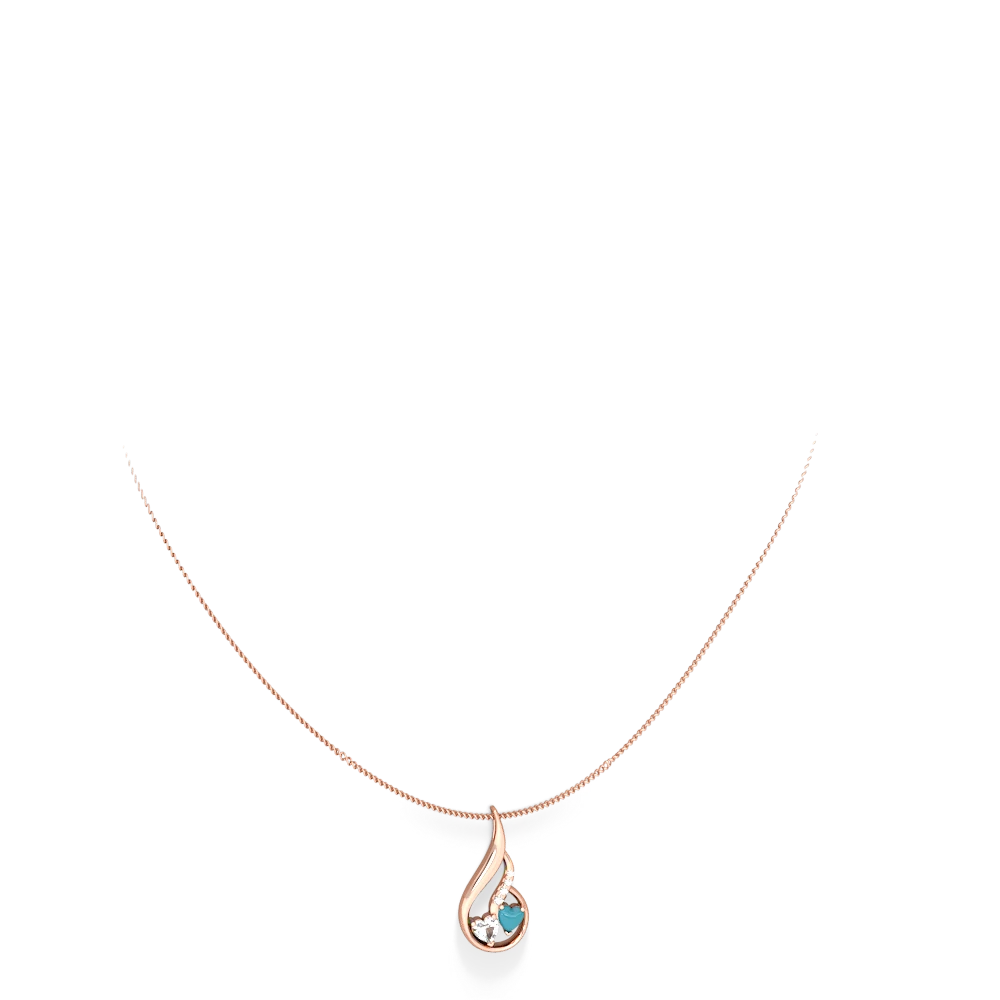 White Topaz Keepsake Curves 14K Rose Gold pendant P5450