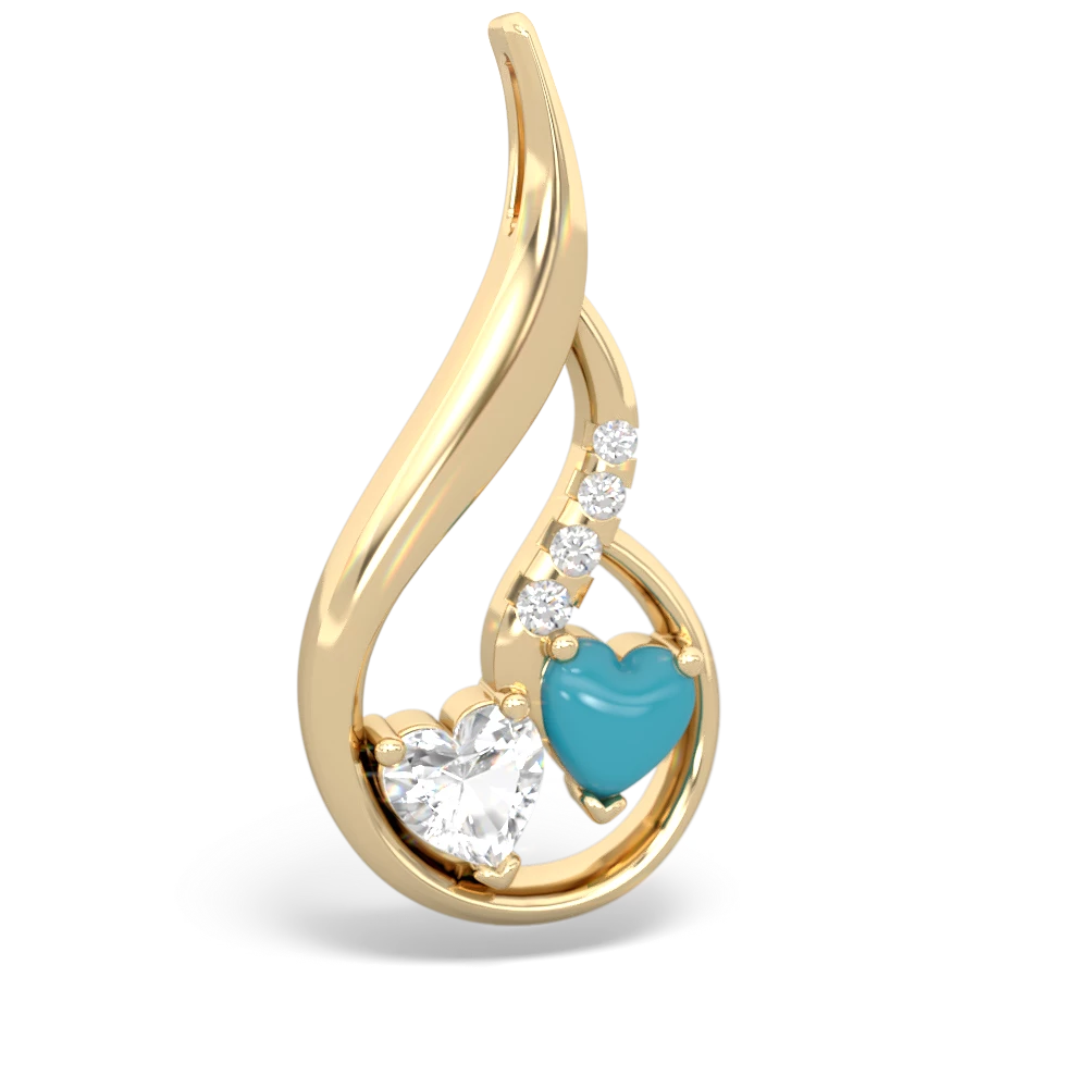 White Topaz Keepsake Curves 14K Yellow Gold pendant P5450