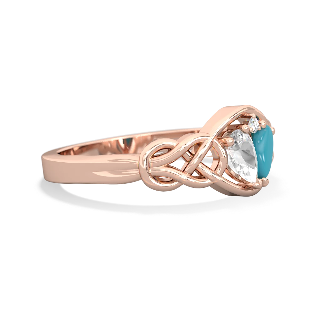 White Topaz Celtic Love Knot 14K Rose Gold ring R5420