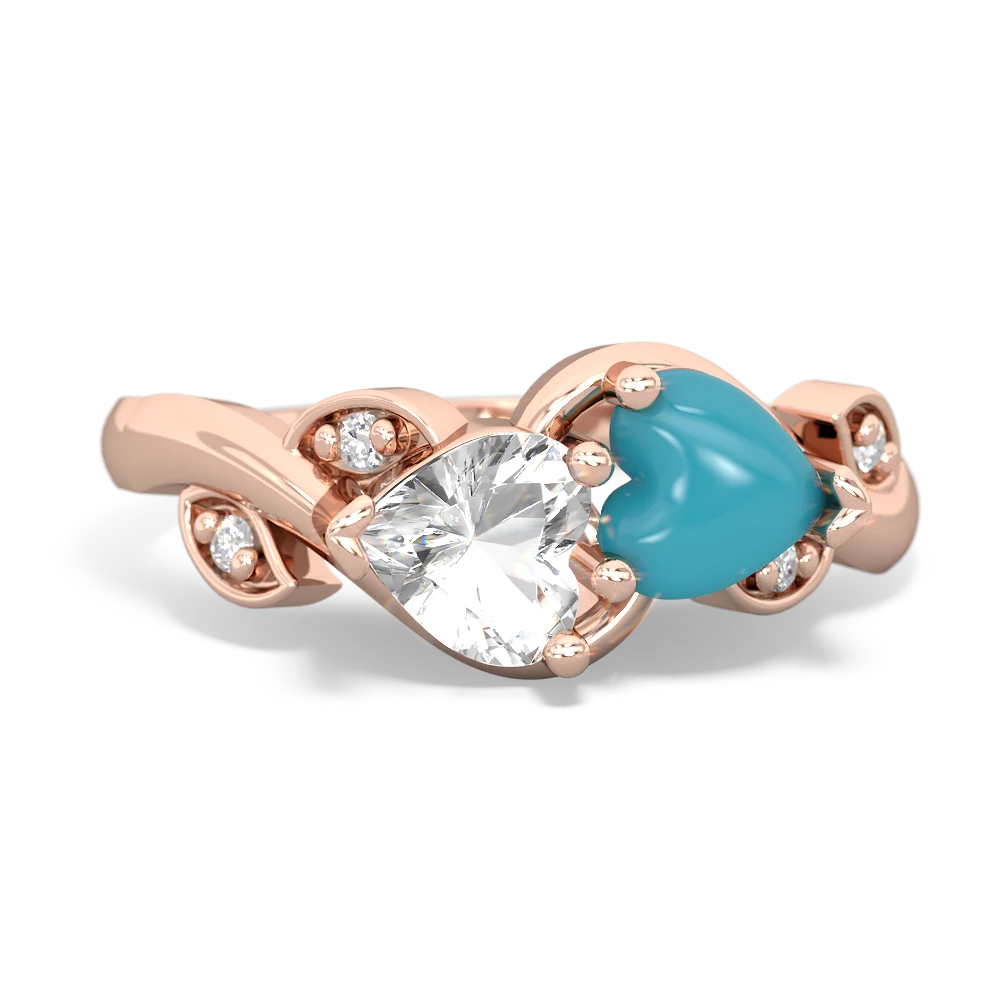 White Topaz Floral Elegance 14K Rose Gold ring R5790