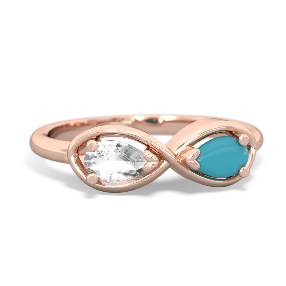 White Topaz Infinity 14K Rose Gold ring R5050