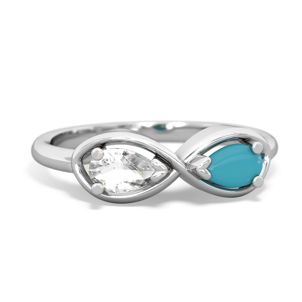 White Topaz Infinity 14K White Gold ring R5050