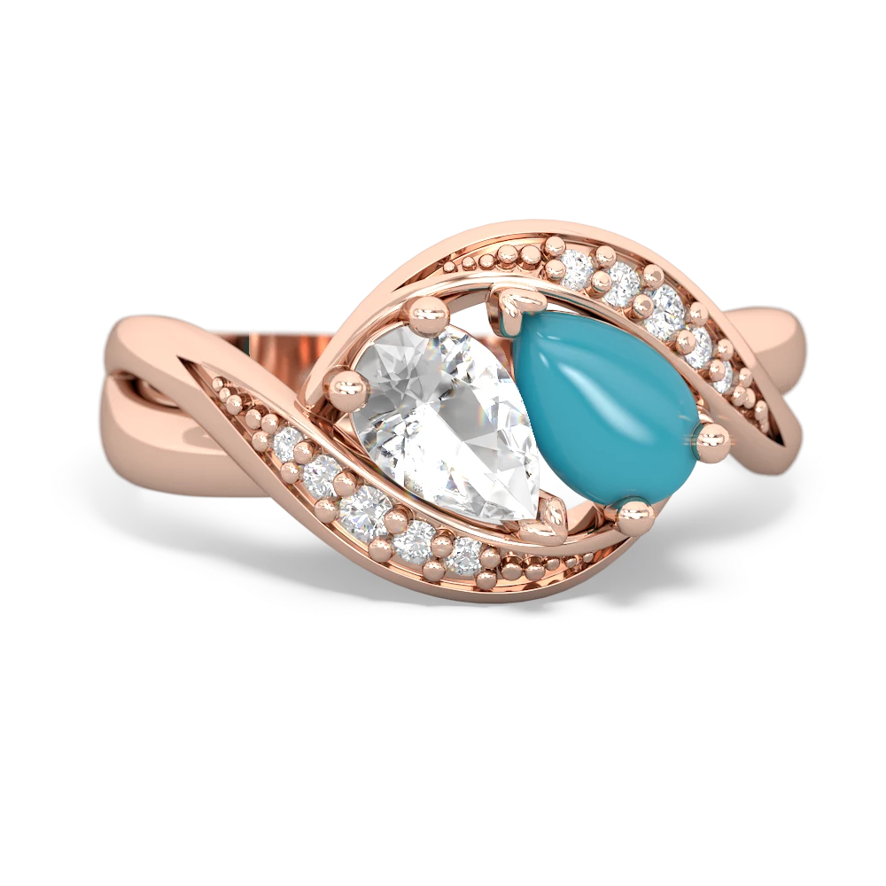 White Topaz Summer Winds 14K Rose Gold ring R5342