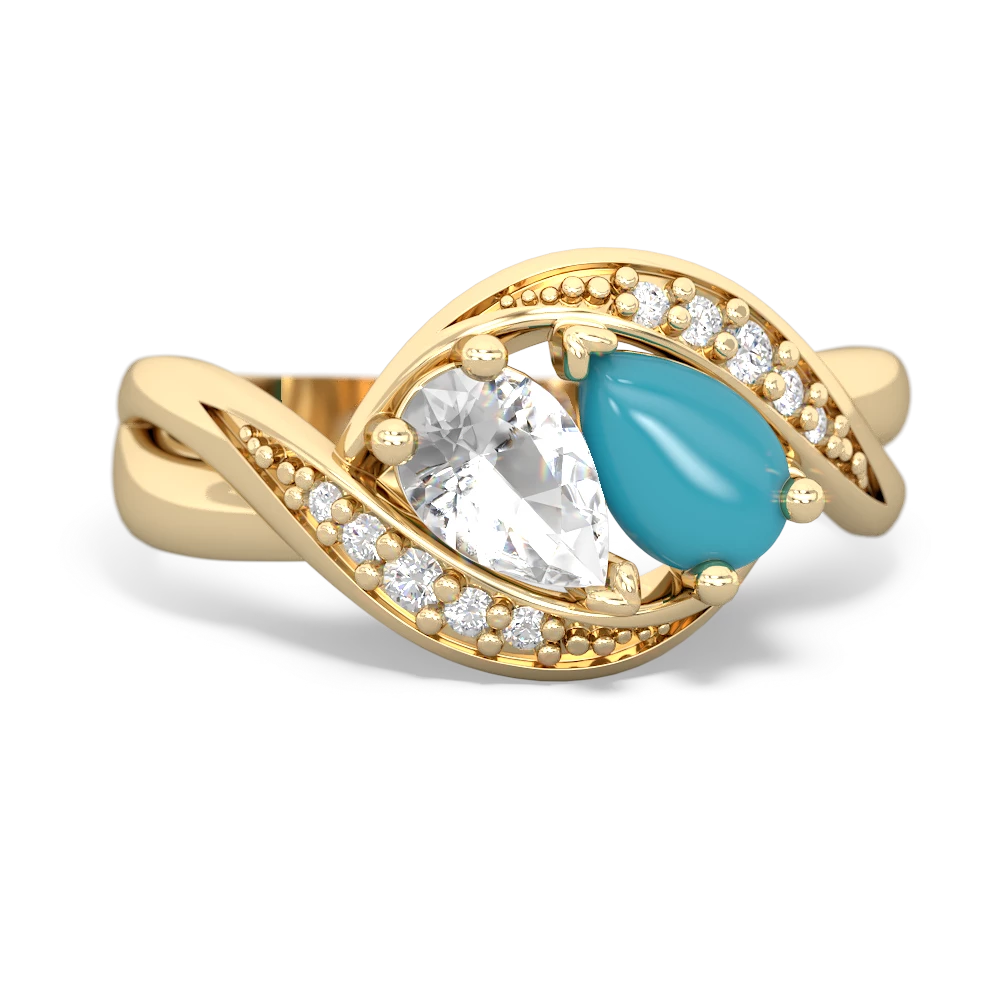 White Topaz Summer Winds 14K Yellow Gold ring R5342