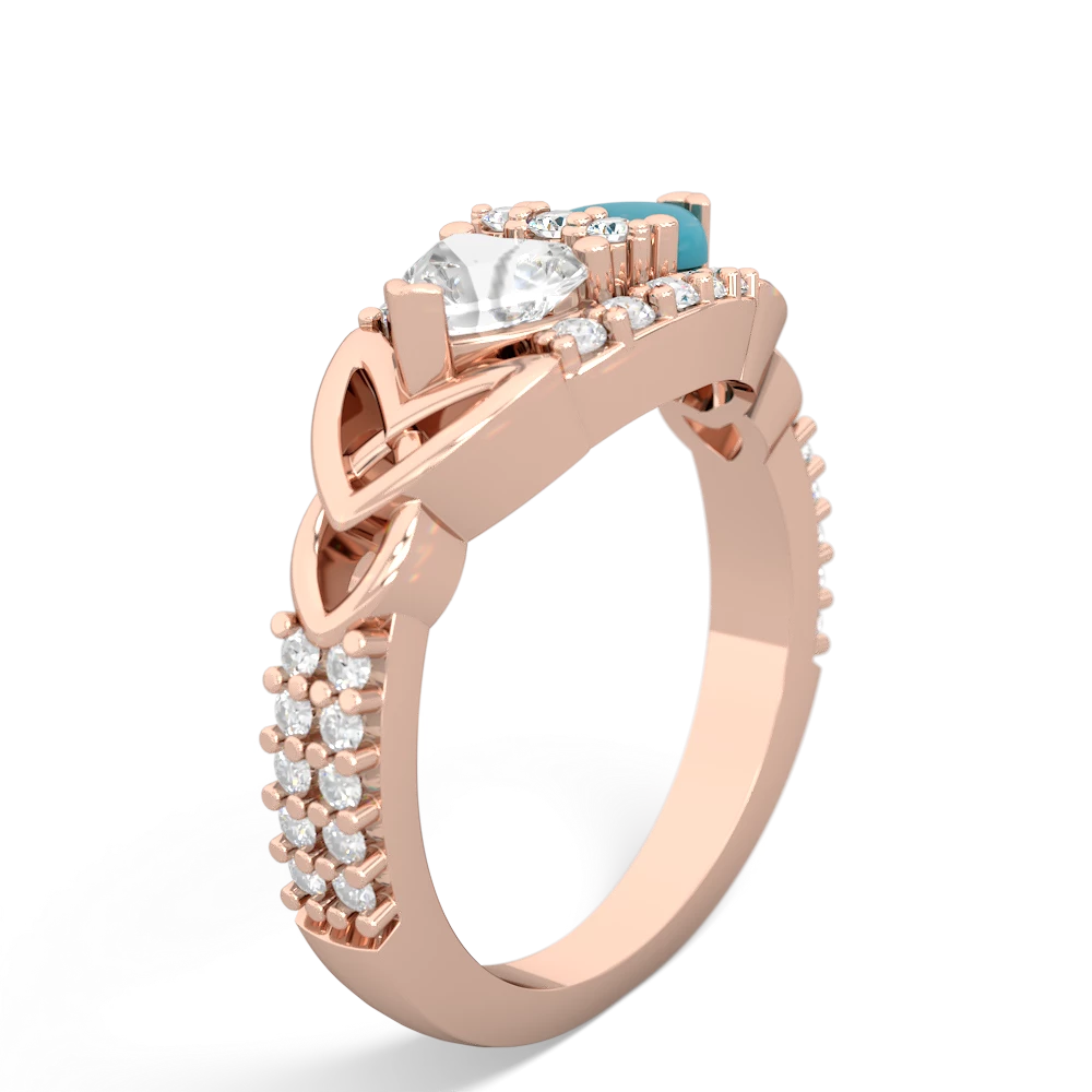 White Topaz Sparkling Celtic Knot 14K Rose Gold ring R2645