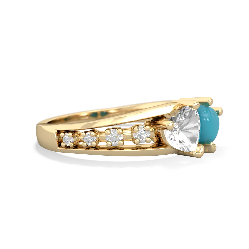 White Topaz Heart To Heart 14K Yellow Gold ring R3342