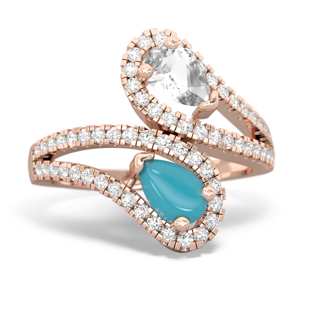 White Topaz Diamond Dazzler 14K Rose Gold ring R3000