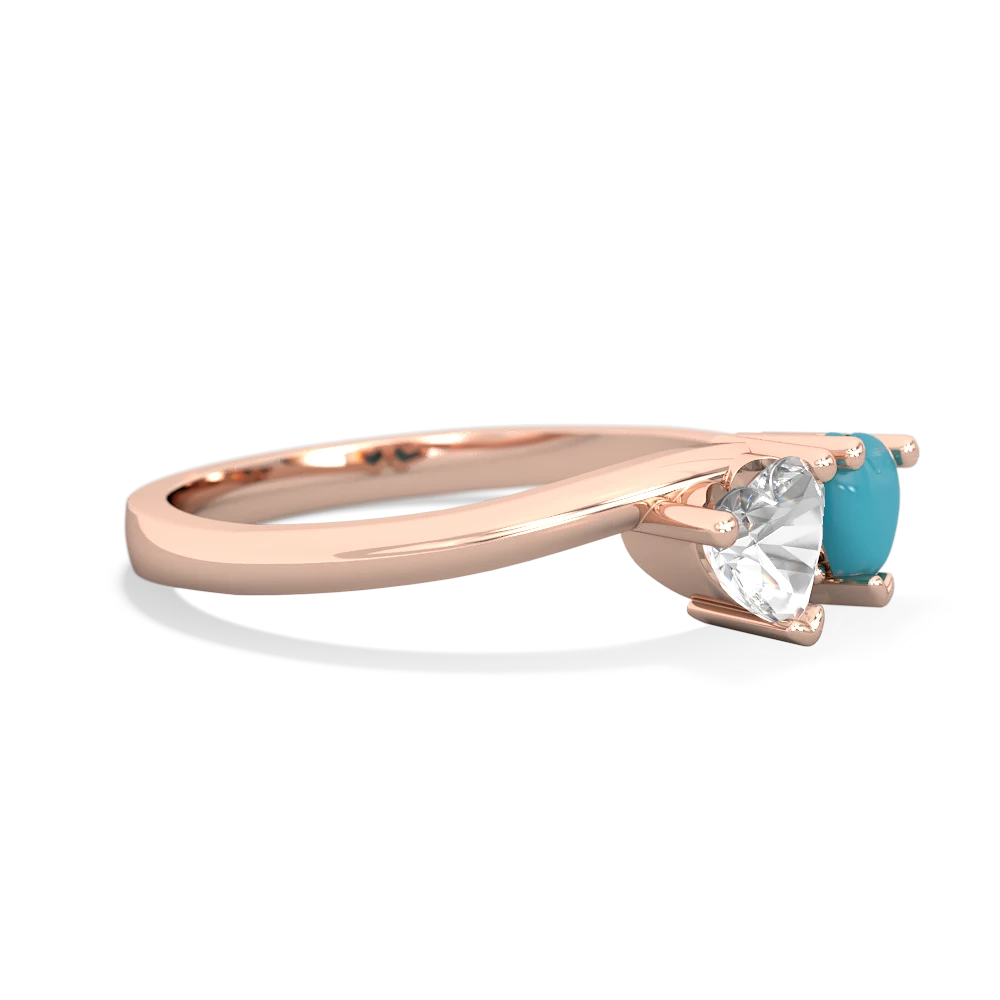 White Topaz Sweethearts 14K Rose Gold ring R5260