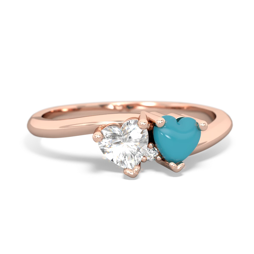 White Topaz Sweethearts 14K Rose Gold ring R5260