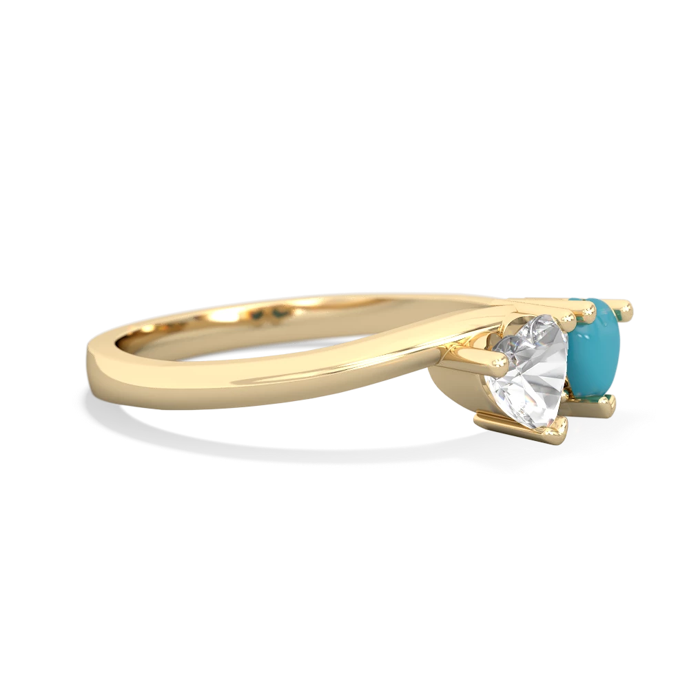 White Topaz Sweethearts 14K Yellow Gold ring R5260