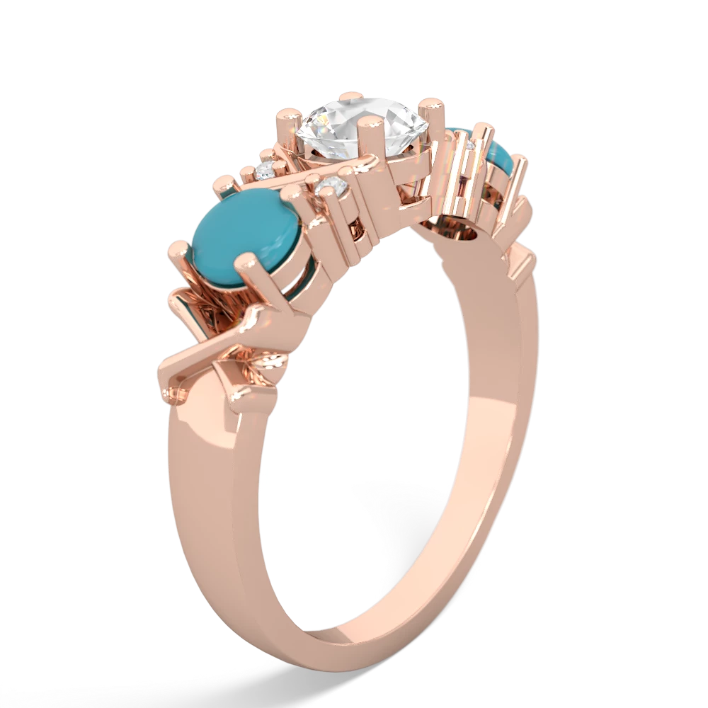 White Topaz Hugs And Kisses 14K Rose Gold ring R5016