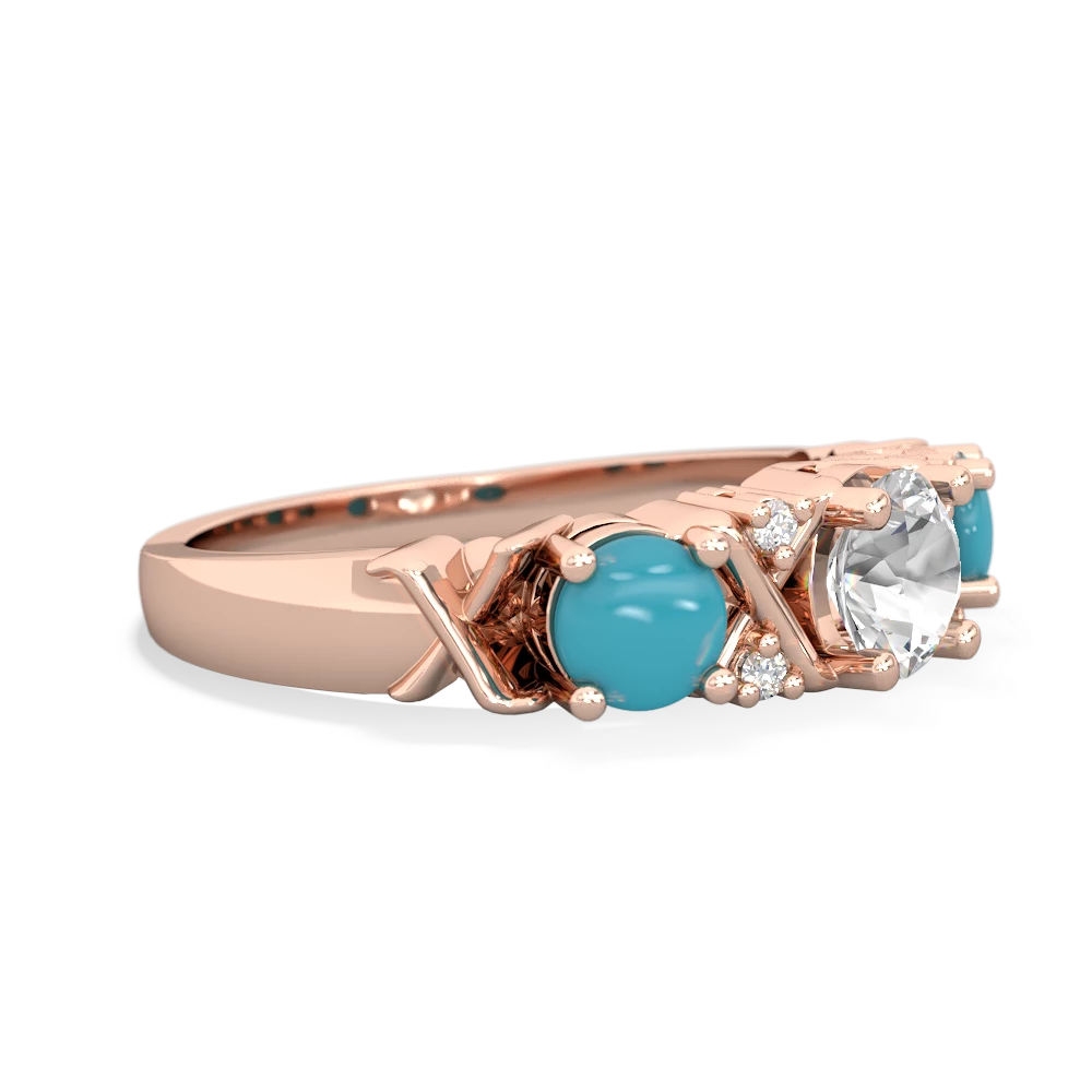 White Topaz Hugs And Kisses 14K Rose Gold ring R5016