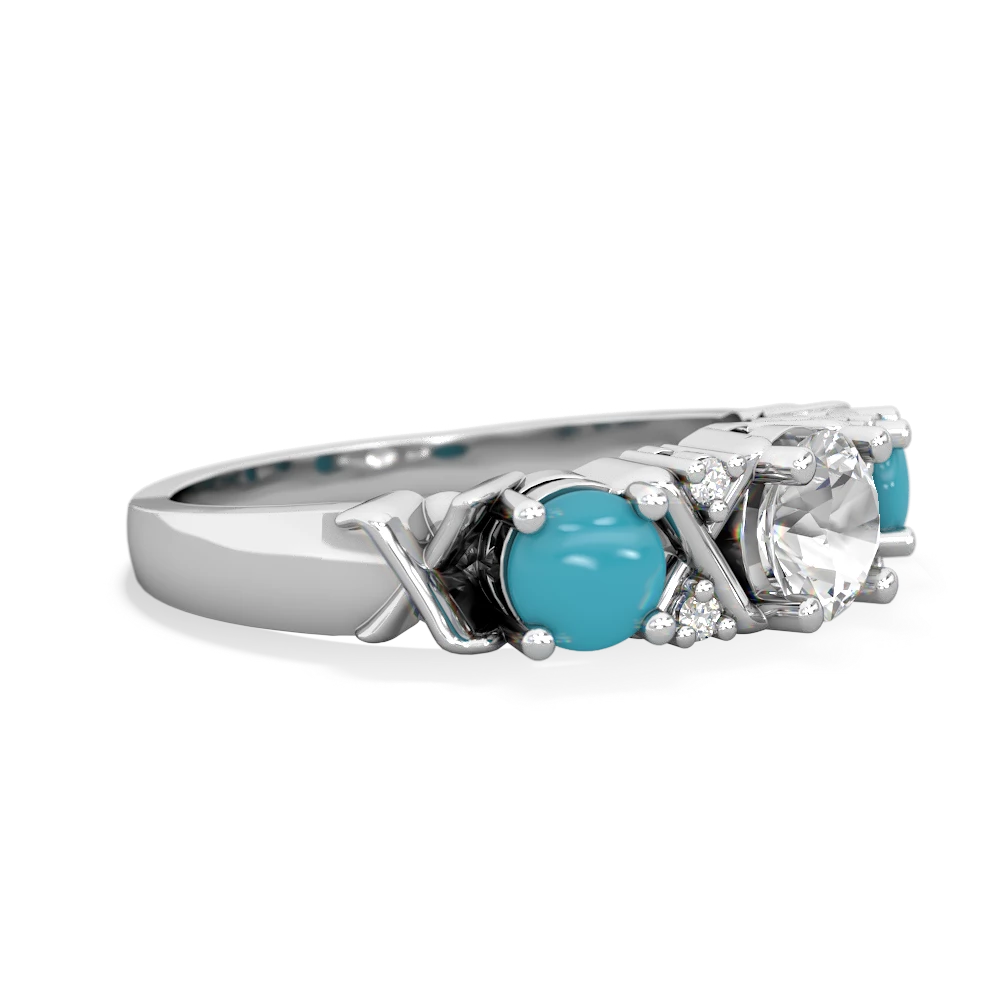 White Topaz Hugs And Kisses 14K White Gold ring R5016