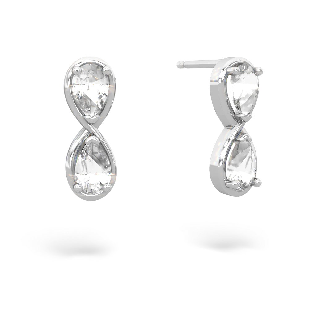 White Topaz Infinity 14K White Gold earrings E5050