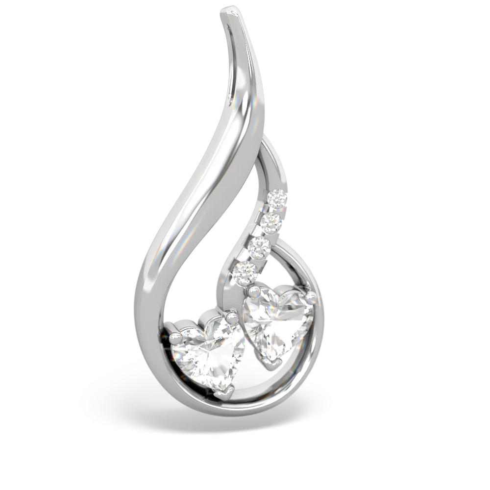 White Topaz Keepsake Curves 14K White Gold pendant P5450