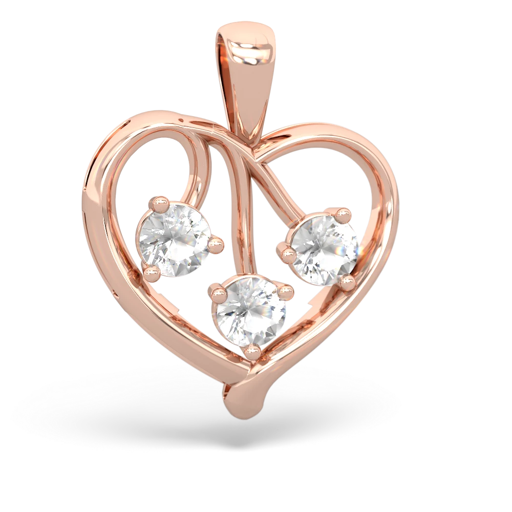 Lab Ruby Glowing Heart 14K Rose Gold pendant P2233