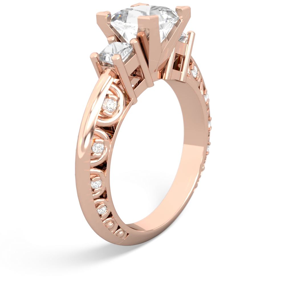 Lab Sapphire Eternal Embrace Engagement 14K Rose Gold ring C2001