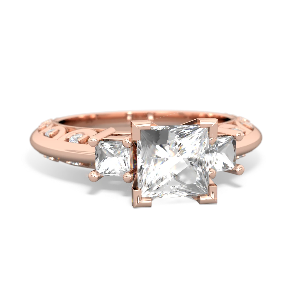 Pink Tourmaline Eternal Embrace Engagement 14K Rose Gold ring C2001