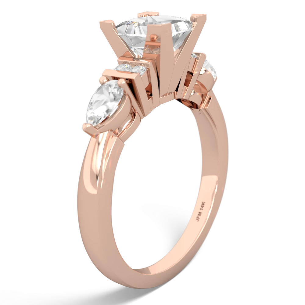 London Topaz 6Mm Princess Eternal Embrace Engagement 14K Rose Gold ring C2002